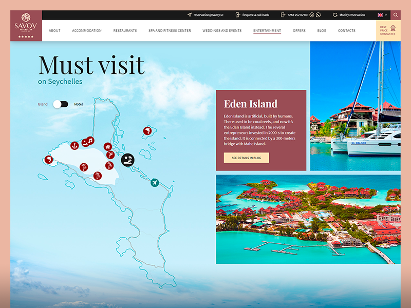 разработка и продвижение сайта для savoy seychelles resort & spa - 5* отеля на сейшельских островах