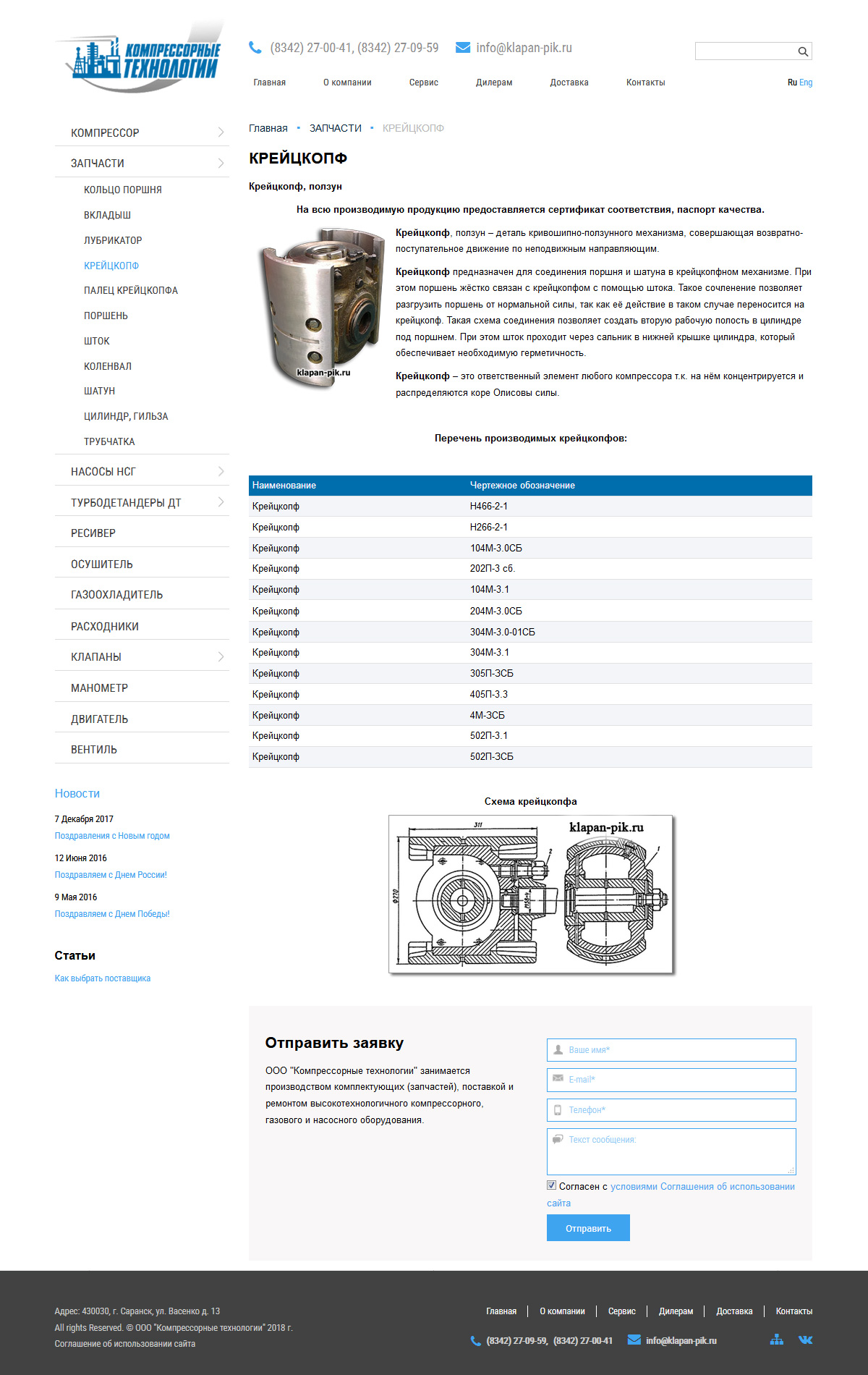компрессорные технологии – производство запчастей для компрессоров