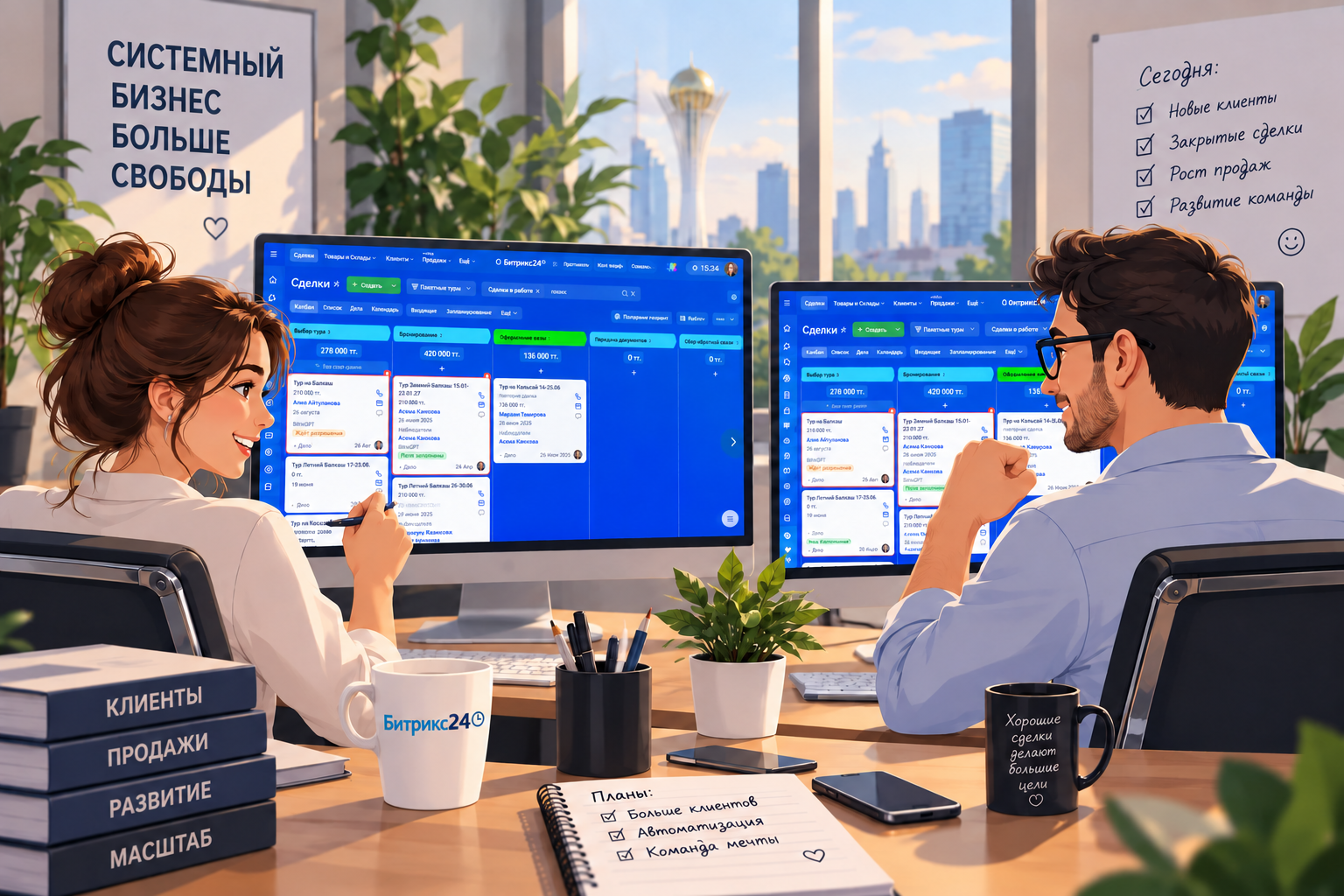 Системный бизнес в CRM — больше свободы и роста Команда работает в CRM Bitrix24: системный бизнес и рост продаж