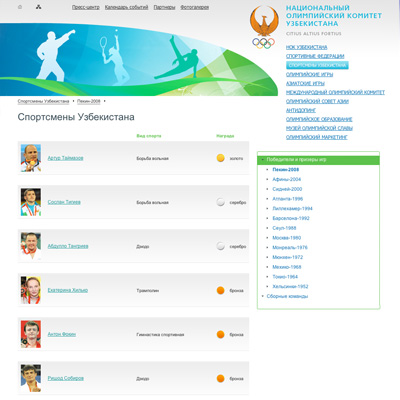 официальный сайт олимпийского комитета в узбекистане