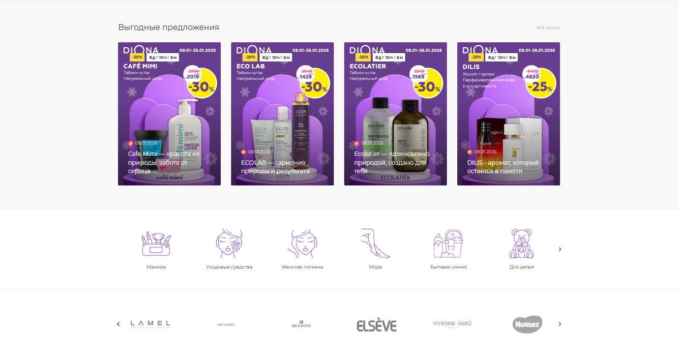 сеть парфюмерно-косметических магазинов "диона"