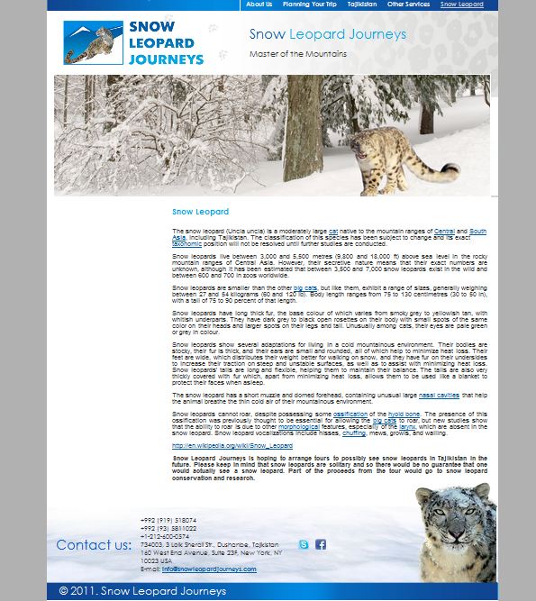 snow leopard journeys